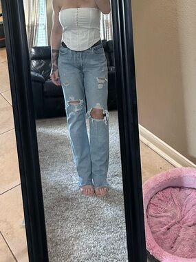 Levi’s light Blue premium  Distressed Women's Jeans - Classic Straight Fit